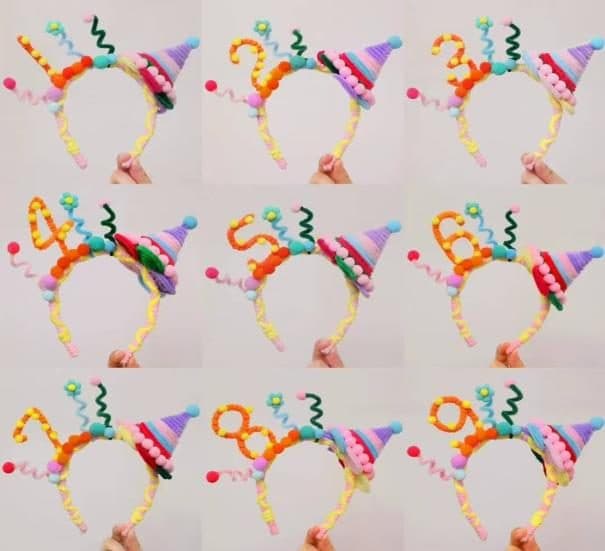 Party Hat Curl Headband, Assorted Colours